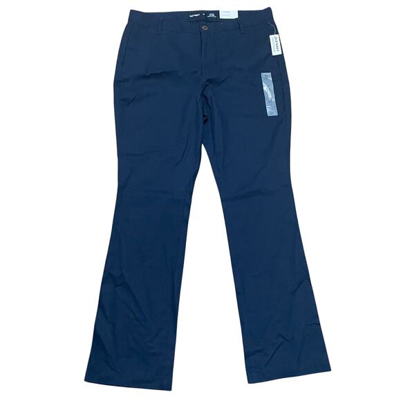 Old Navy‎ Women's 12 Ink Blue High Rise Full Length Flare Uniform Pants NWT - Picture 1 of 10